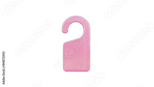 Pink Do Not Disturb Sign Isolated on White Background