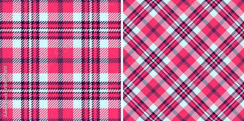 Textile seamless tartan of check texture fabric with a plaid background vector pattern. Set in wedding colors. Stylish scarves for women.