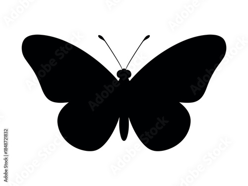 Black Butterfly Silhouette Isolated White