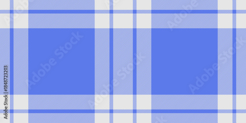 60s tartan check background, 20s plaid fabric pattern. Messy seamless texture textile vector in sterling silver and blue colors.