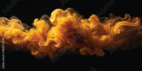 Fiery orange flames blaze on a dark background, showcasing the intense heat and danger of a burning inferno