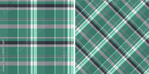 Fabric texture check of background plaid seamless with a tartan vector pattern textile. Set in popular colors. Wide grid patterns in modern fashion.
