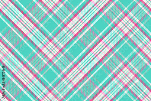 Newborn texture fabric seamless, nobility textile plaid tartan. Effect check background pattern vector in teal and linen colors.