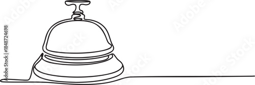 Continuous line drawing of a reception bell isolated on transparent background