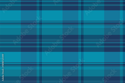Perfect plaid background check, custom fabric vector pattern. Service seamless texture textile tartan in cyan and blue colors.