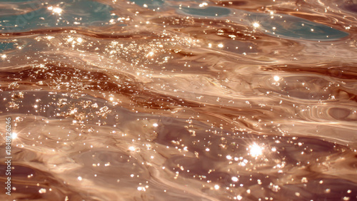 Fototapeta Naklejka Na Ścianę i Meble -  Shimmering Brown Water Texture