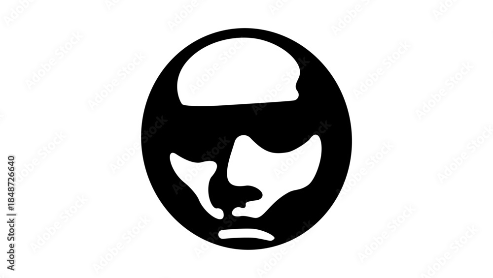 Fototapeta premium Japanese genetic code symbol, black isolated silhouette