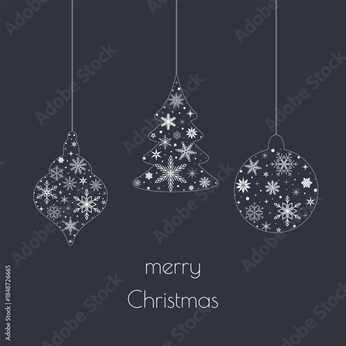 christmas decorations with snowflakes