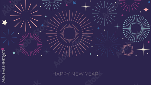 design with bright fireworks