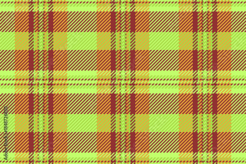 Book texture check seamless, discount tartan plaid vector. Crease background pattern fabric textile in green and red colors.