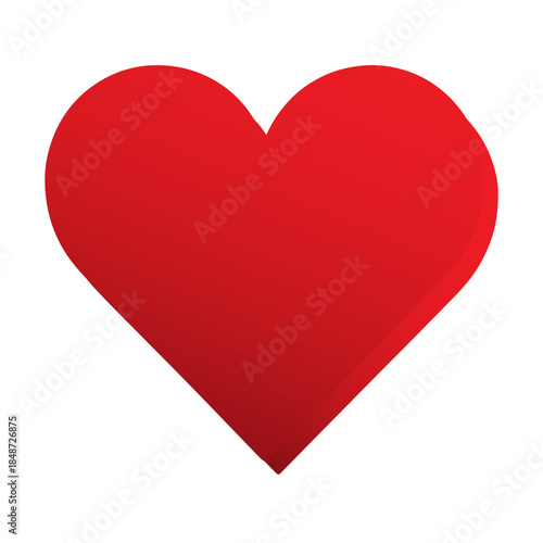 red heart on white background