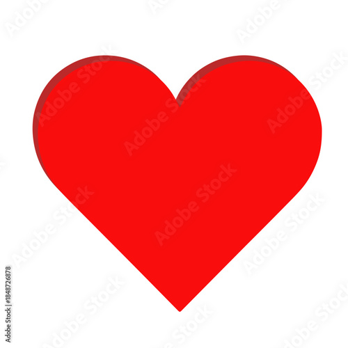 red heart on white background