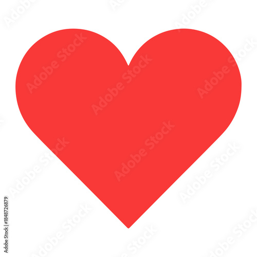 red heart on white background