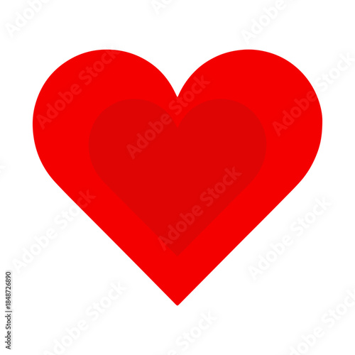 red heart on white background