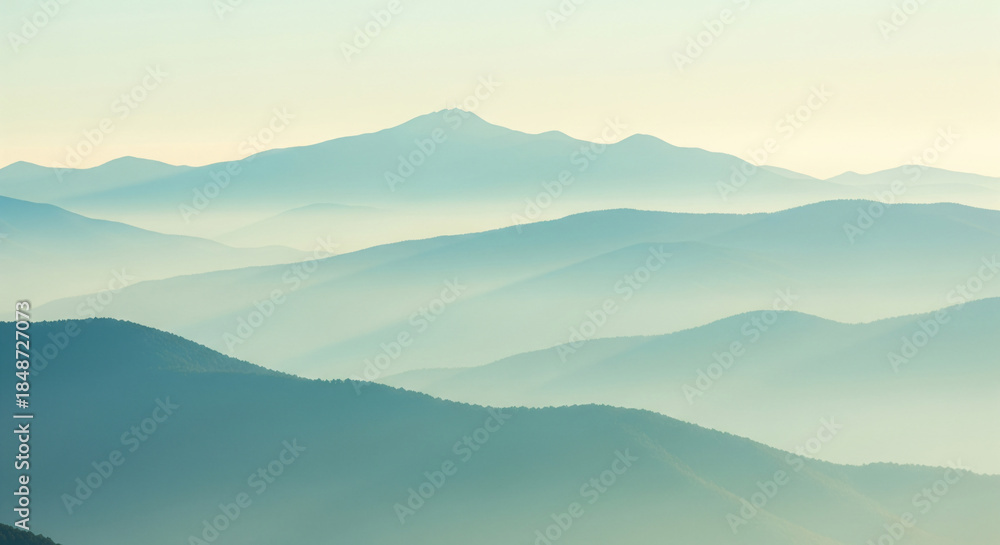 Obraz premium Light Mint Green Mountain Landscape with Smooth Gradients and Gentle Tones