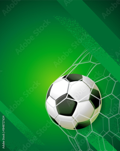 occer football square background with goal net and green abstract design