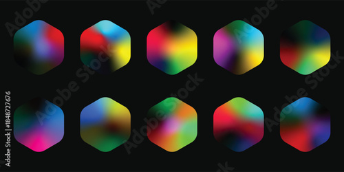 Set of colorful glossy round vector web buttons and icons