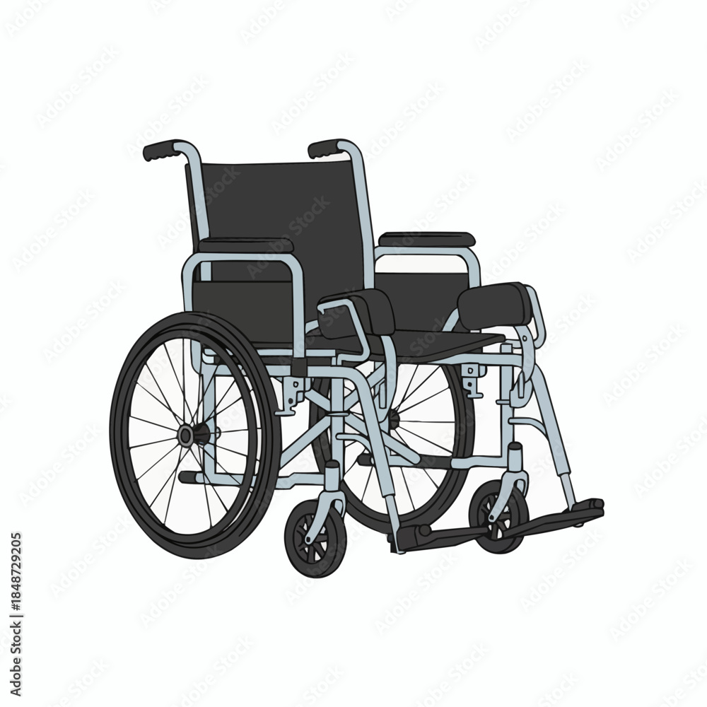 Fototapeta premium Standard Manual Wheelchair for Patient Mobility and Rehabilitation
