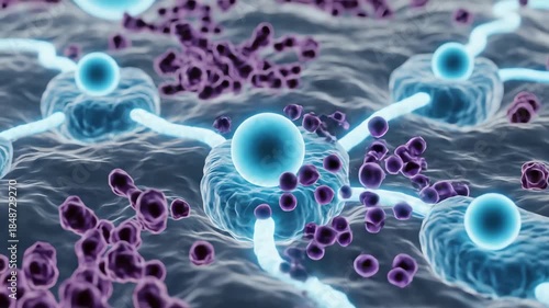 Melatonin interacting with oxidative stress buffers during sleep, enhancing cellular recovery. Glowing antioxidant pathways brighten as melatonin binds, stabilizing reactive particles