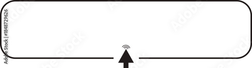 Register now button click here web frame, bar with pointer, mouse arrow. Line site border.