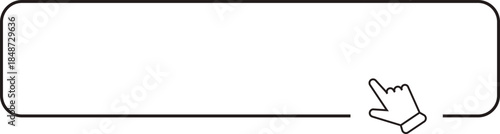 Register now button click here web frame, bar with pointer, mouse arrow. Line site border.