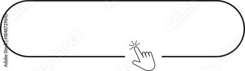 Register now button click here web frame, bar with pointer, mouse arrow. Line site border.