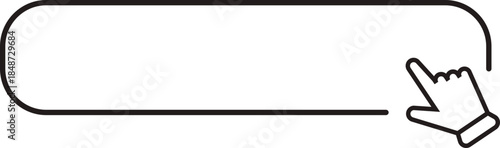 Register now button click here web frame, bar with pointer, mouse arrow. Line site border.