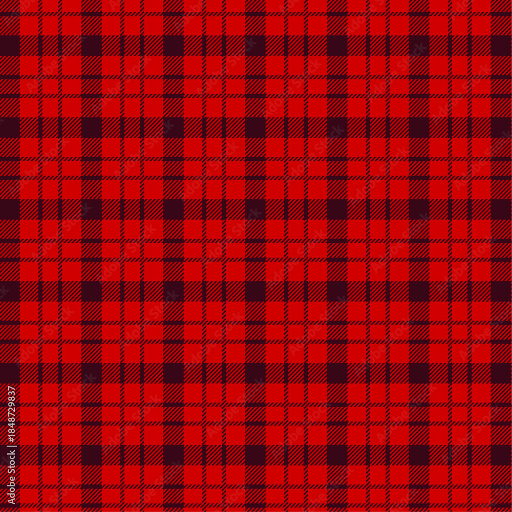 Obraz premium Vibrant red and black plaid pattern with dynamic texture