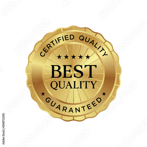 gold best quality certified badge label
