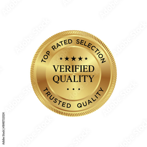 gold verified quality badge label