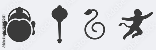 Angry Hanuman face vector logo mascot design traditional hindu mythology monkey king head graphic emblem for esport team or religious community branding identity isolated