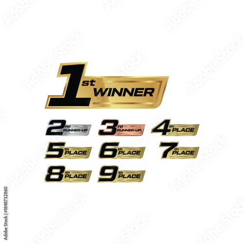 award place sticker badge 1 to 9 collections