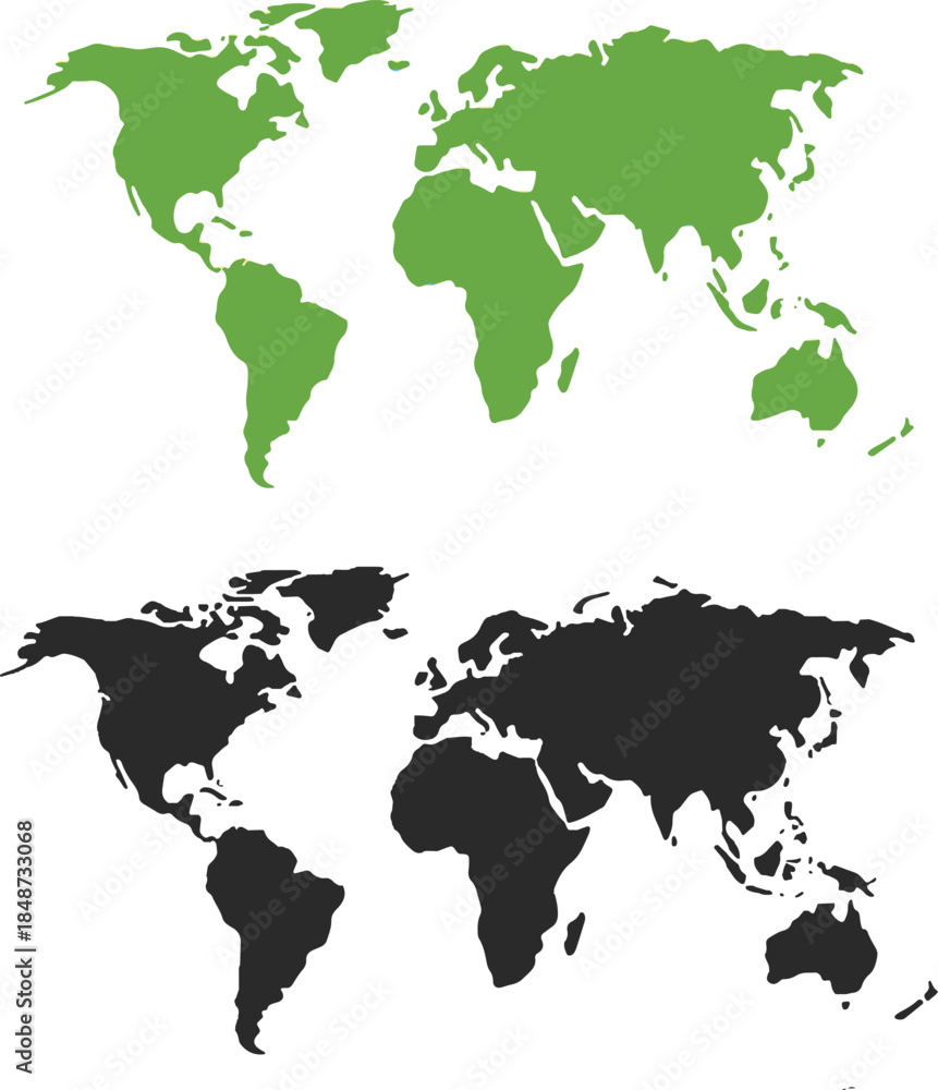 Fototapeta premium Minimalist World Map Set for Global Concepts