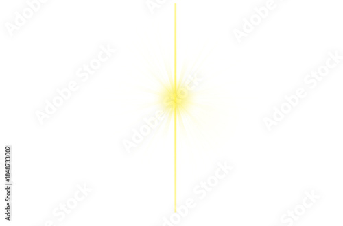 Luminous Yellow Orb with Horizontal Base Glow, A glowing yellow sphere or light bulb effect with a soft horizontal glow at the base, suitable for UI/UX design
