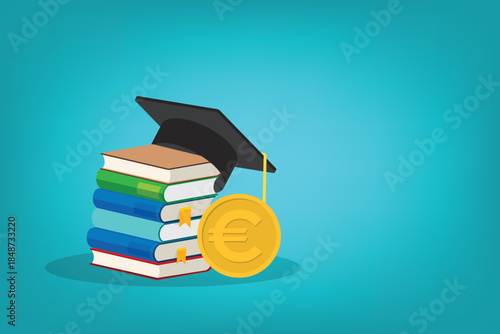 Student scholarship for college and university. Tuition fees for education, investment in scholarship.	