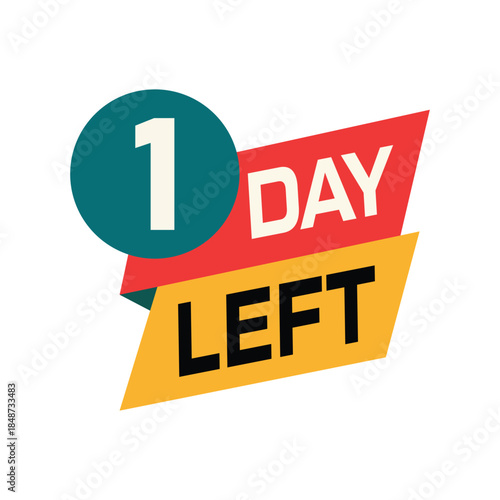 One Day Left Countdown Banner Design for Final Offer or Sale Promotion