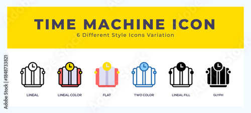 Time machine pack of icons. vector illustration.