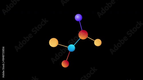 A colorful molecule structure with dots and lines icon concept loop animation video with alpha channel