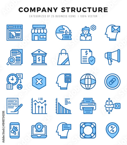 Company Structure web icons in Two Color style.