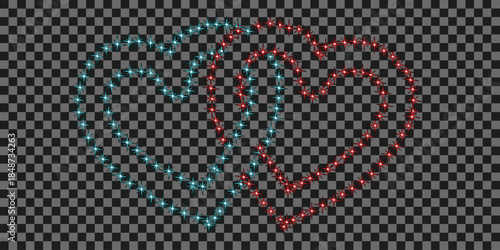  A sparkling heart design on a deep red and light blue b creating a loving and romantic ambiance