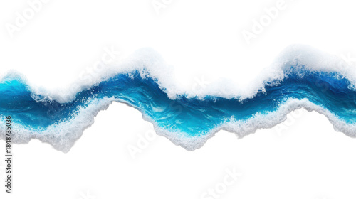 Fototapeta Naklejka Na Ścianę i Meble -  Ocean Wave on Transparent Background in Motion