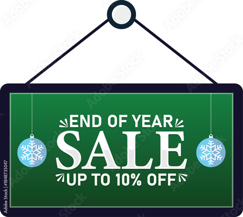 End of Year Sale Hanging Banner Up to 10% Off Winter Discount