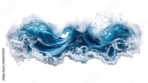 Fototapeta Naklejka Na Ścianę i Meble -  Ocean Wave with Splash on Transparent Background