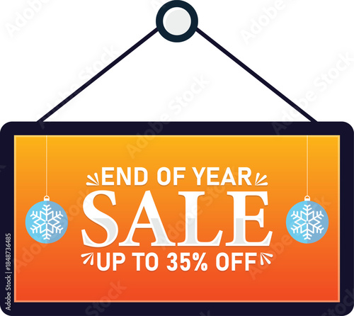 End of Year Sale Hanging Sign Up to 35% Off Discount Banner
