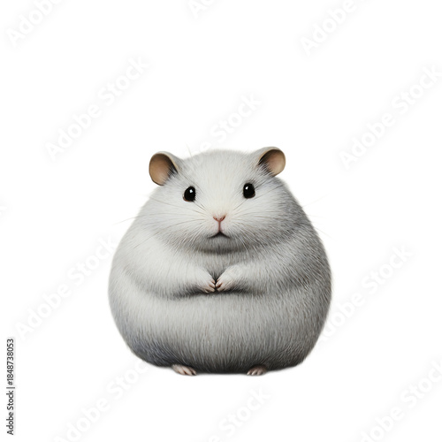 Cute cartoon hamster illustration with fluffy white fur and innocent expression