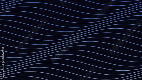 Abstract Flowing Line Wave Background With Smooth Curved Blue Vector Lines