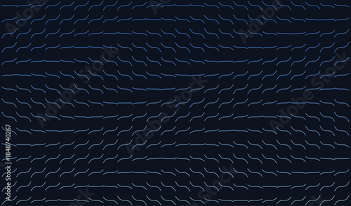 Abstract Wave Grid With Smooth Curved Lines in Dark Blue Background