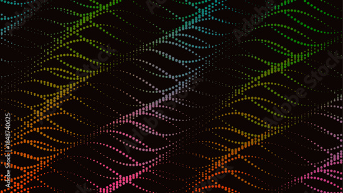 Flowing Vibrant Ribbon Dot Wave — Warm Abstract Vector Background