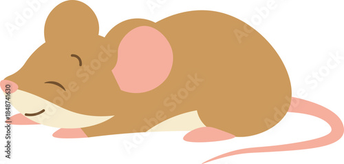 Illustration of Sleeping Mouse vector shape
