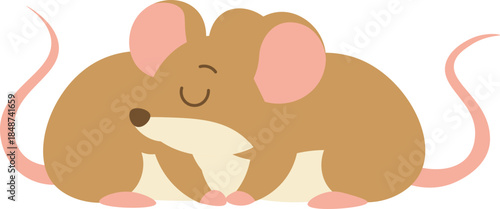 Illustration of Two Mice Sleeping vector shape